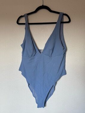 H&M Light Blue Textured One-Piece XL